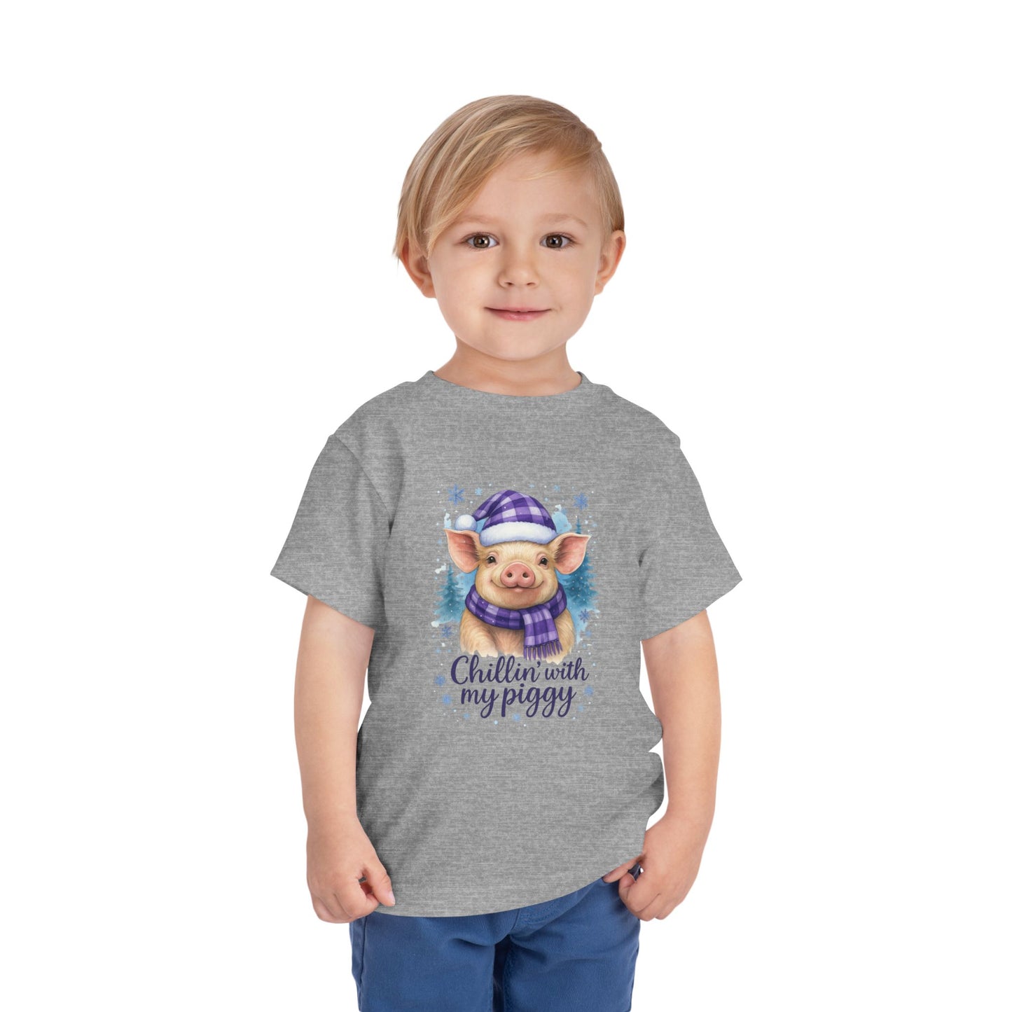 Chillin' Piggy Toddler Christmas Tee