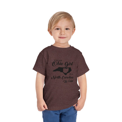 Toddler Tee Ohio Girl in North Carolina World Design Shirt