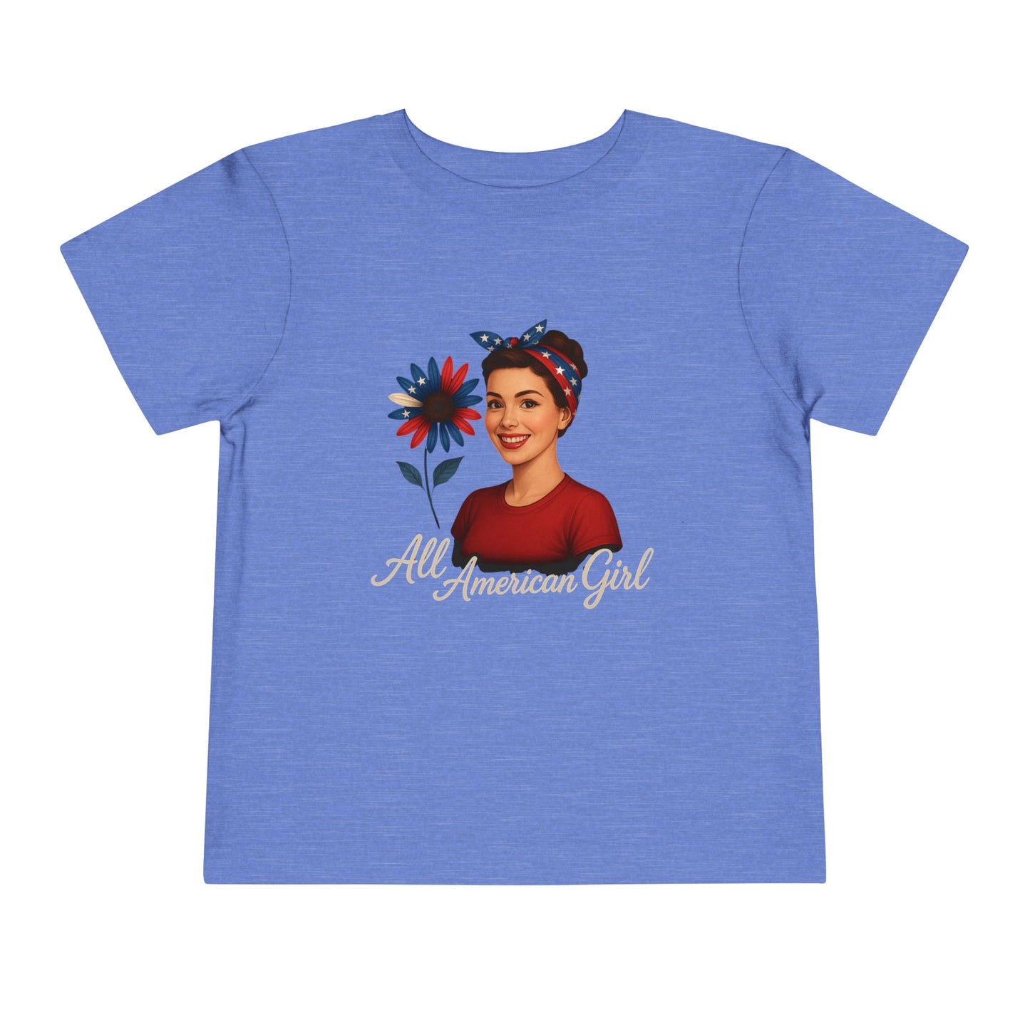 Toddler Tee All American Girl Patriotic Floral Shirt