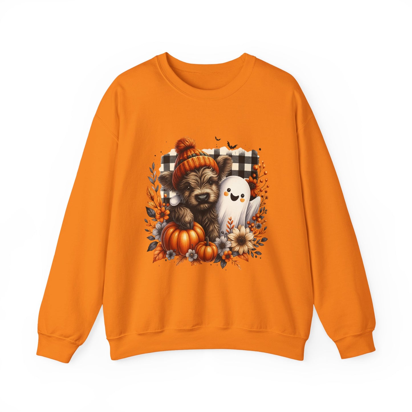 Cute Halloween Dog & Ghost Crewneck Sweatshirt
