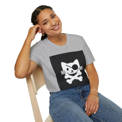 Pirate Cat Unisex T-Shirt, Playful Tee, Gift for Cat Lovers, Cute Animal Shirt, Fun Fashion for Parties, Casual Wear