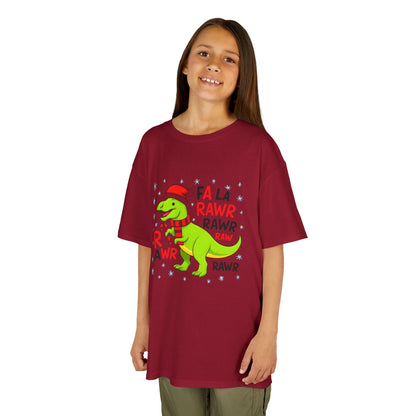 Holiday Dinosaur Kids Tee, Christmas Shirt, Fun Dinosaur T-Shirt, Kids Party Outfit, Cute Graphic Tee, Gift for Kids