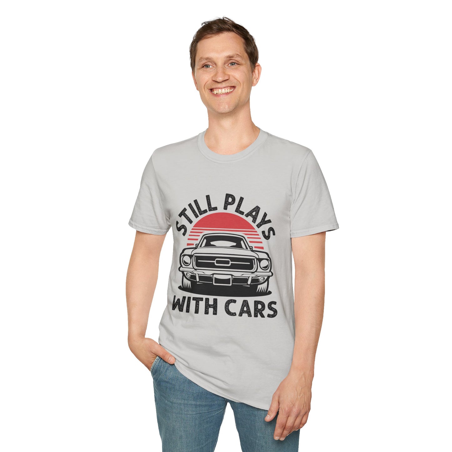 Retro Car Enthusiast T-Shirt, Still Plays with Cars Tee, Gift for Men, Vintage Auto Lover Shirt, Casual Wear, Birthday Present