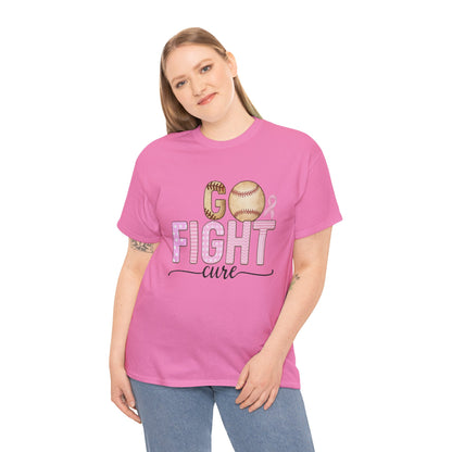 Go Fight Cure Baseball Pink Ribbon Awareness Tee