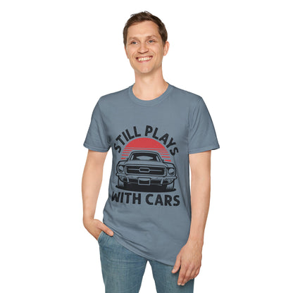 Retro Car Enthusiast T-Shirt, Still Plays with Cars Tee, Gift for Men, Vintage Auto Lover Shirt, Casual Wear, Birthday Present