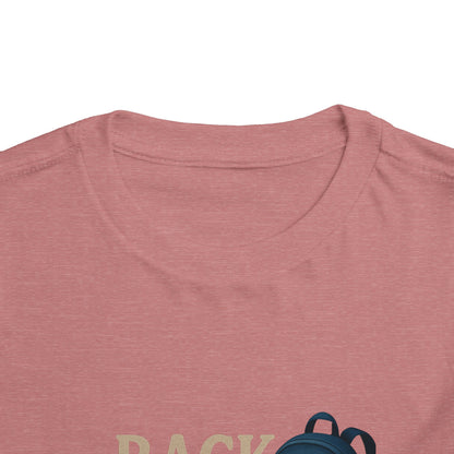 Toddler Tee Back to School Shirt with Backpack, Apple, Pencil, and Book Design