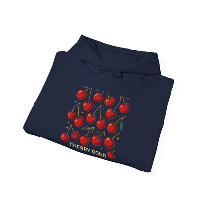 Cherry Pattern Hoodie — Cute Red Cherry Graphic Sweatshirt ("Cherry Koma")