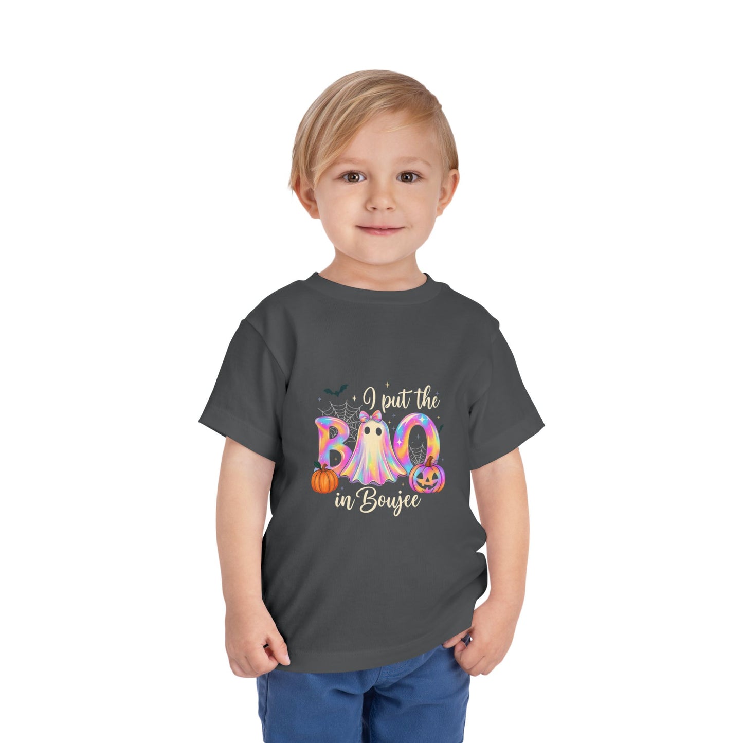 Boo-jee Halloween Toddler Tee - Pastel Rainbow