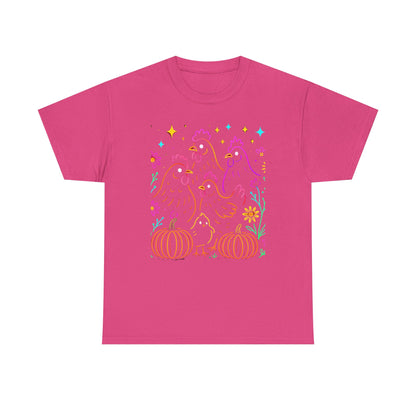 Autumn Glow Chicken Tee – Colorful Farmhouse Pumpkin Shirt
