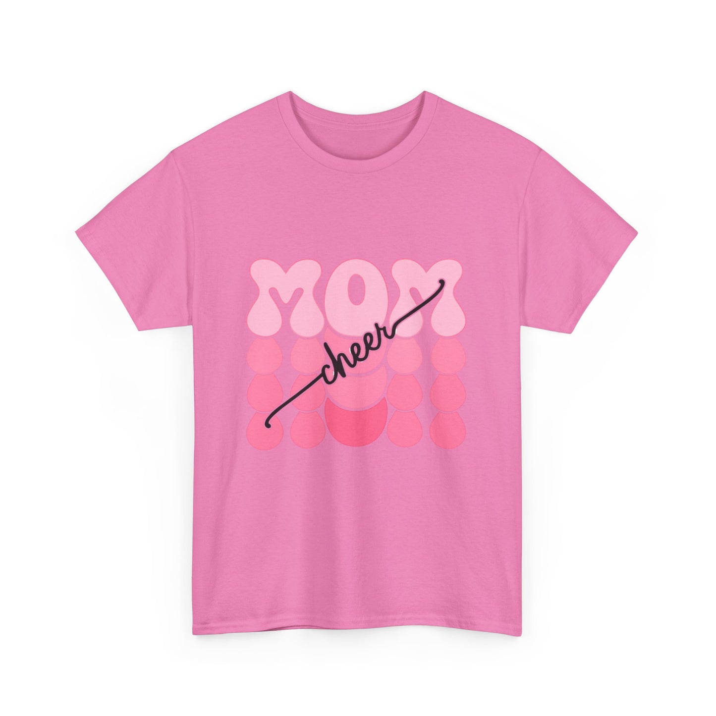 MOM Cheer – Pink Bubble Letter Spirit Tee