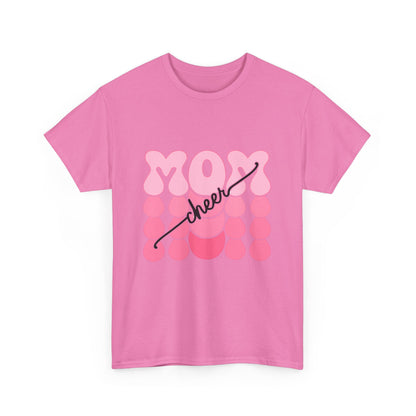 MOM Cheer – Pink Bubble Letter Spirit Tee