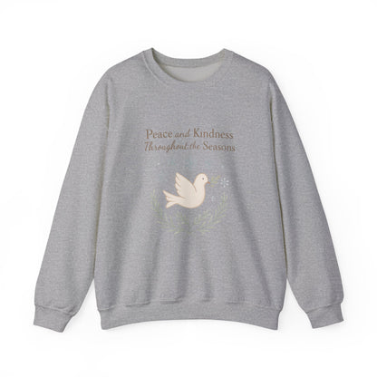 Peace and Kindness Crewneck Sweatshirt — Dove Holiday Sweatshirt