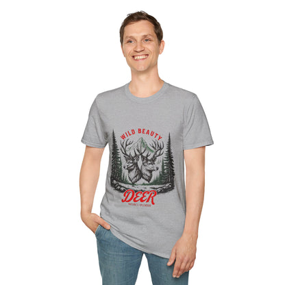 Wild Beauty Deer T-Shirt, Nature Lover Tee, Wildlife Gift, Unisex Tee, Rustic Home Décor