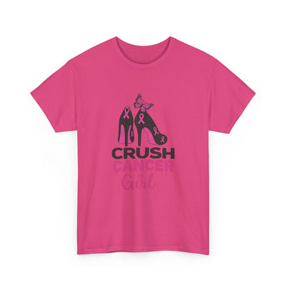 Crush Cancer Girl Tee: High Heels, Pink Ribbon, Hope