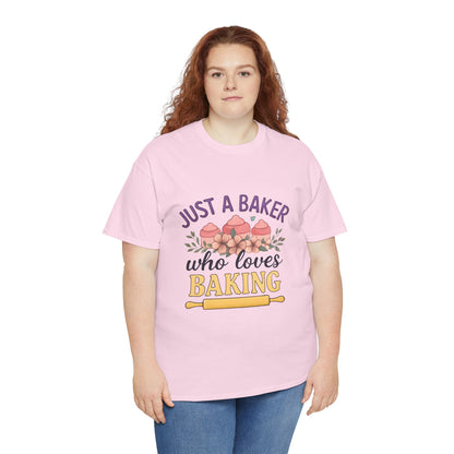 Baking Lover Tee with Cupcake and Rolling Pin Design