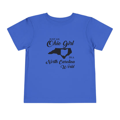 Toddler Tee Ohio Girl in North Carolina World Design Shirt