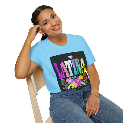 Colorful Latina Floral T-Shirt, Unisex Tee, Pride Shirt, Floral Graphic Tee, Gift for Her, Summer Style, Celebration Shirt