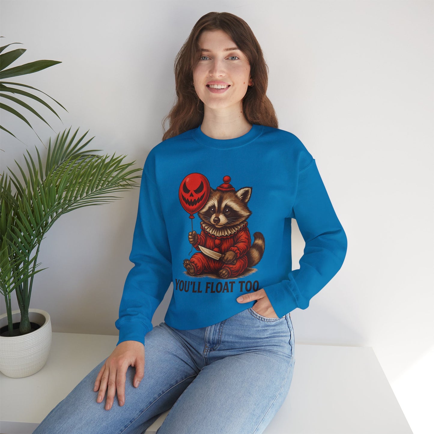 Creepy Clown Raccoon Halloween Sweatshirt