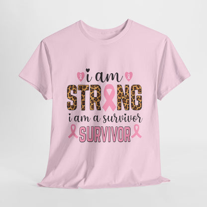 Strong Survivor Leopard Print Breast Cancer Tee