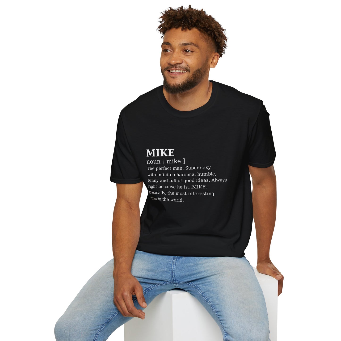 Stylish Mike Definition Tee, Unisex Softstyle T-Shirt, Gift for Him, Personalize, Fun Casual Wear, Birthday Celebration Shirt