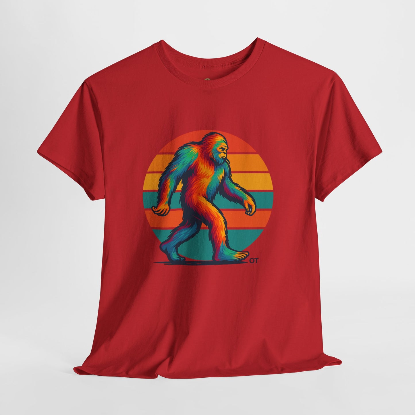 Colorful Bigfoot Unisex T-Shirt, Fun Graphic Tee for Nature Lovers, Perfect for Holidays, Festivals, Camping, Gifts