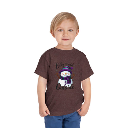 Baby It's Cold Outside Snowman Toddler Christmas Tee