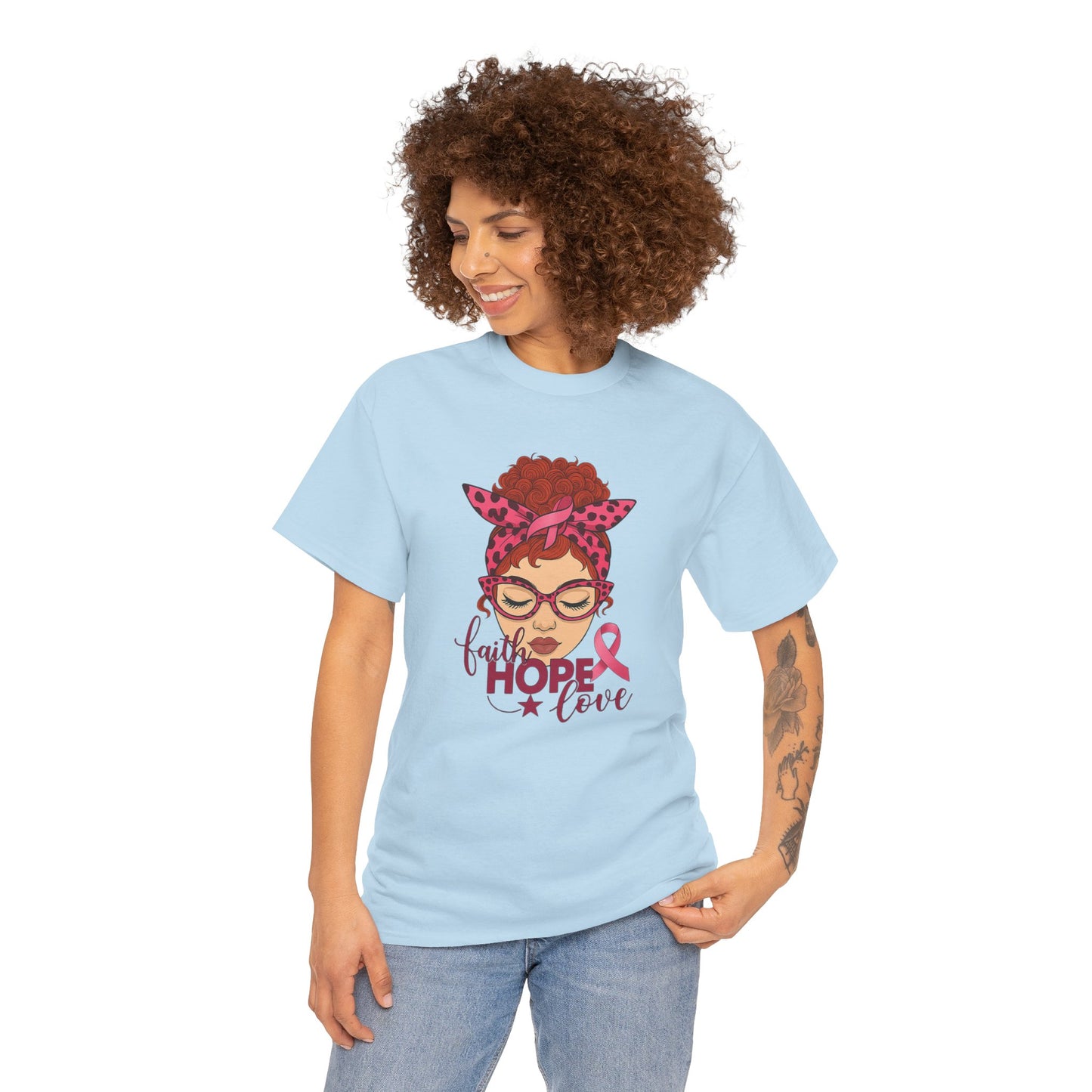 Empowering Cancer Awareness Tee, Hope Love Pink Ribbon Shirt, Inspirational Unisex Tee, Gifts for Breast Cancer Awareness, Supportive [...]