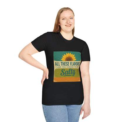 Sunflower Salty T-Shirt: Unisex Softstyle Tee for Sunshine Lovers, Casual Wear, Birthday Gift, Summer Vibes, Relaxed Style