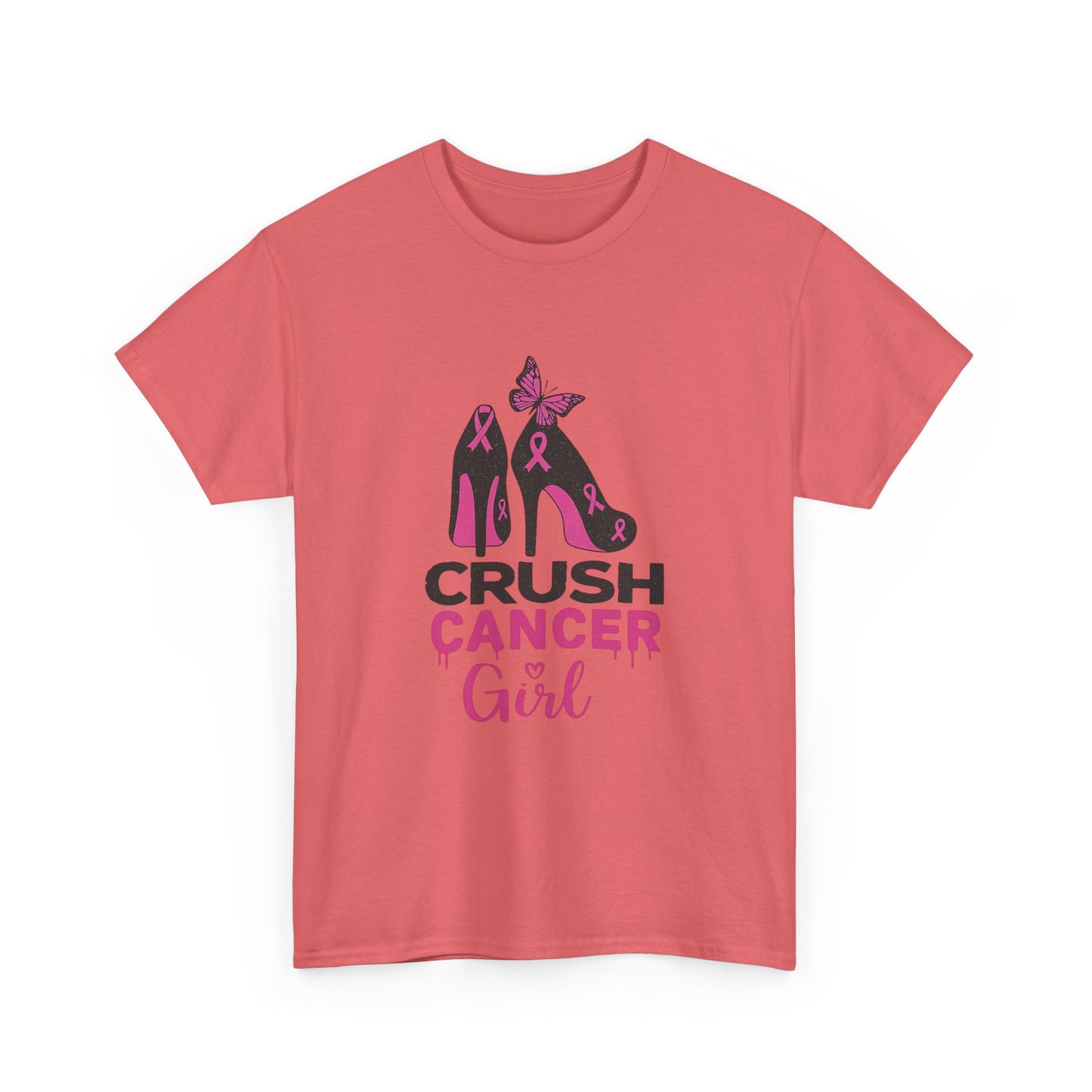 Crush Cancer Girl Tee: High Heels, Pink Ribbon, Hope