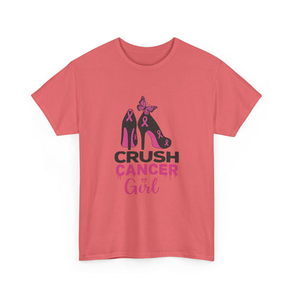 Crush Cancer Girl Tee: High Heels, Pink Ribbon, Hope