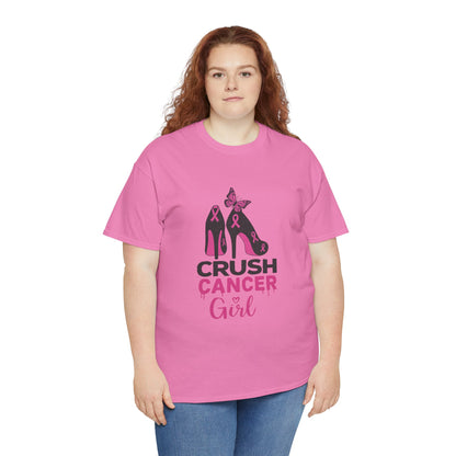 Crush Cancer Girl Tee: High Heels, Pink Ribbon, Hope