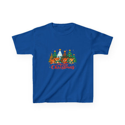 Merry Christmas Reindeer & Dino Trees Kids Tee
