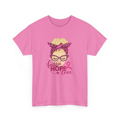 Hope Love Pink Ribbon Tee - Breast Cancer Awareness