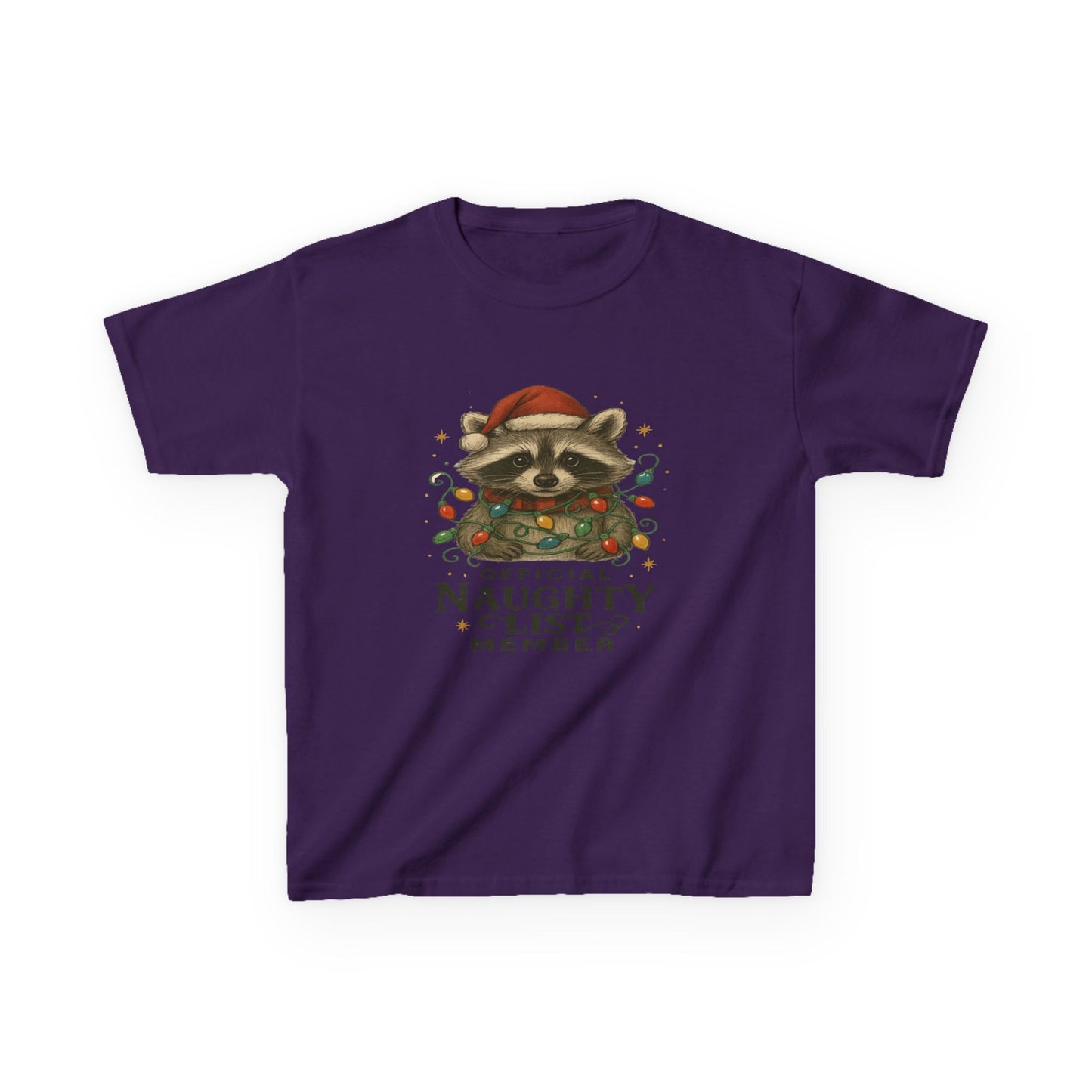 Naughty Raccoon Christmas Tee - Holiday Gift for Kids