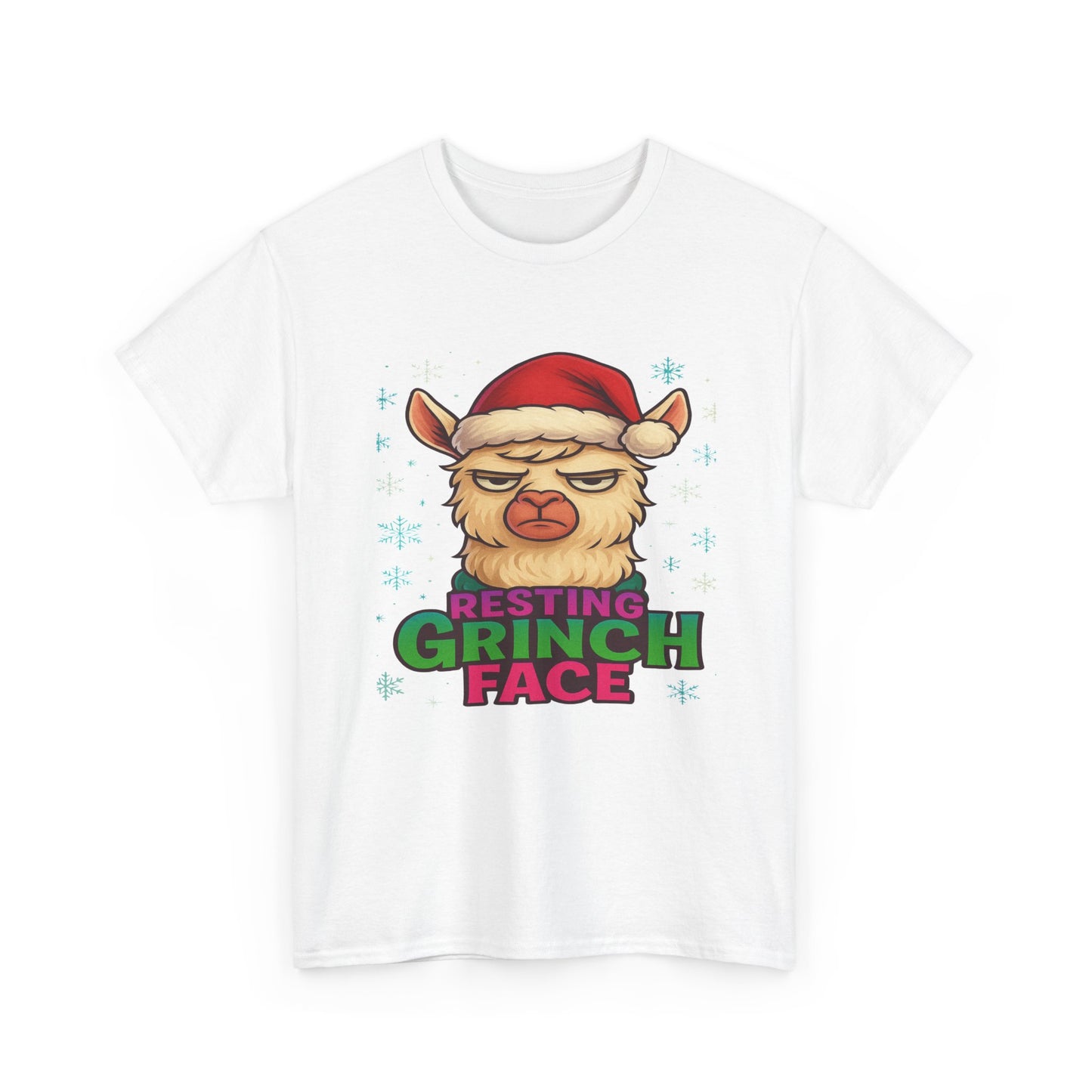 Grumpy Llama Face Christmas Tee