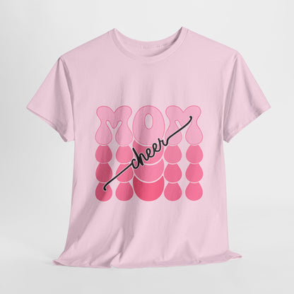 MOM Cheer – Pink Bubble Letter Spirit Tee