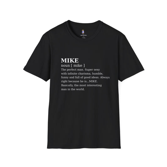 Stylish Mike Definition Tee, Unisex Softstyle T-Shirt, Gift for Him, Personalize, Fun Casual Wear, Birthday Celebration Shirt
