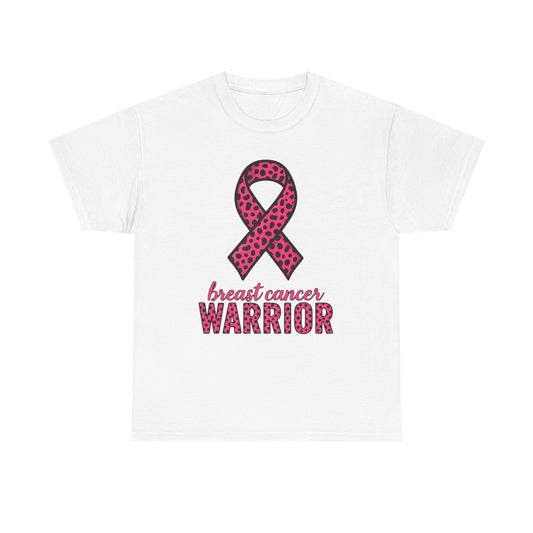 Pink Leopard Ribbon Breast Cancer Awareness Tee