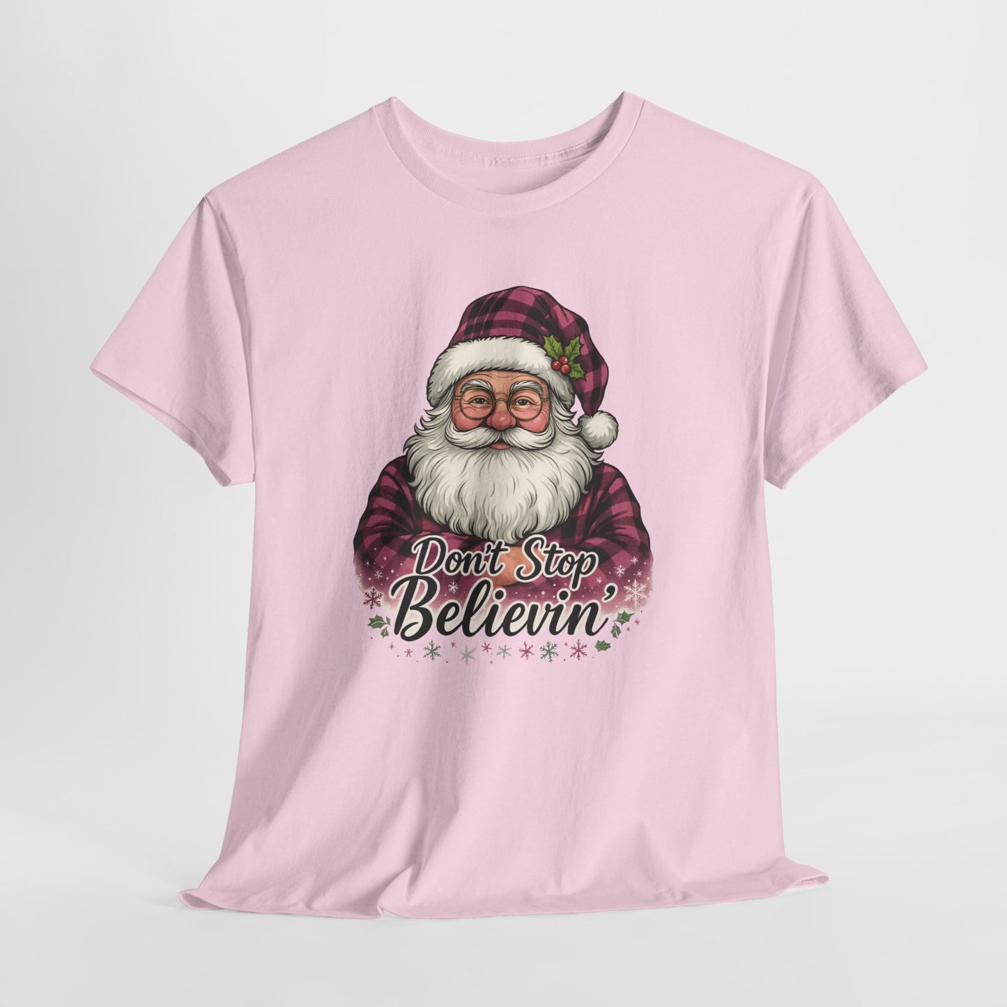 Don't Stop Believin' Santa - Holiday Tee