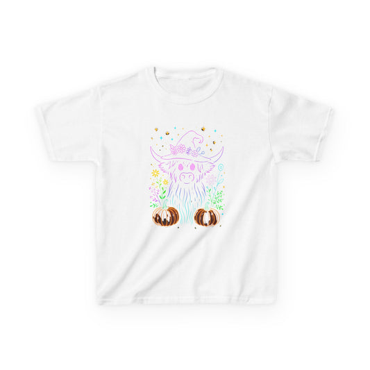 Halloween Highland Cow Tee - Spooky & Cute Kids Shirt