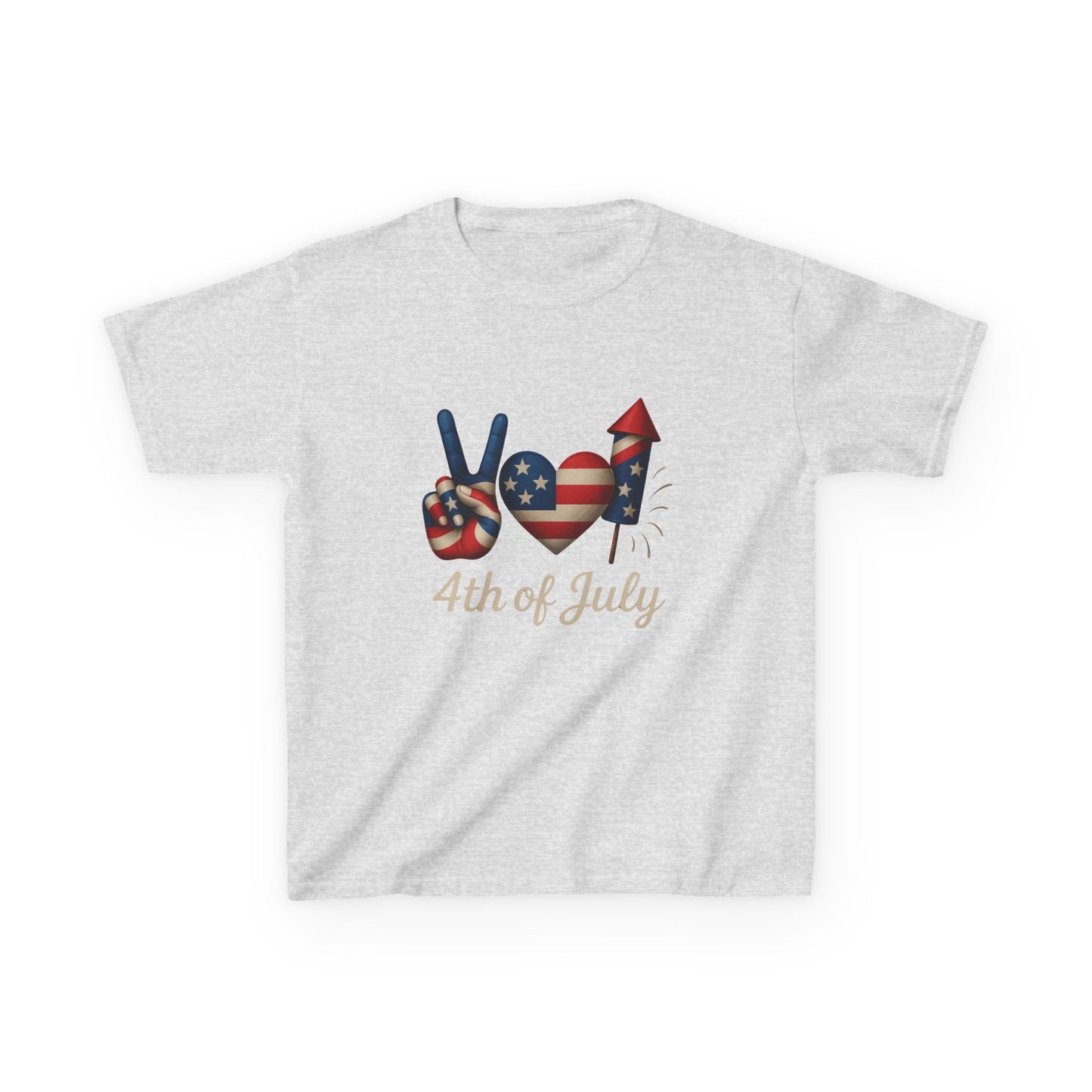 4th of July Peace Sign Kids Tee