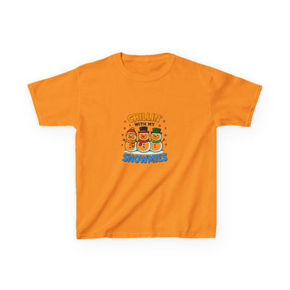 Chillin' with Snowmies: Holiday Dinosaur Kids Tee