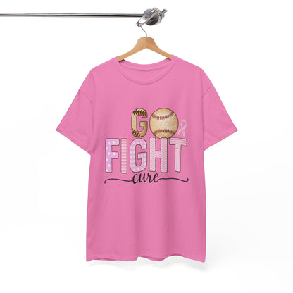 Go Fight Cure Baseball Pink Ribbon Awareness Tee