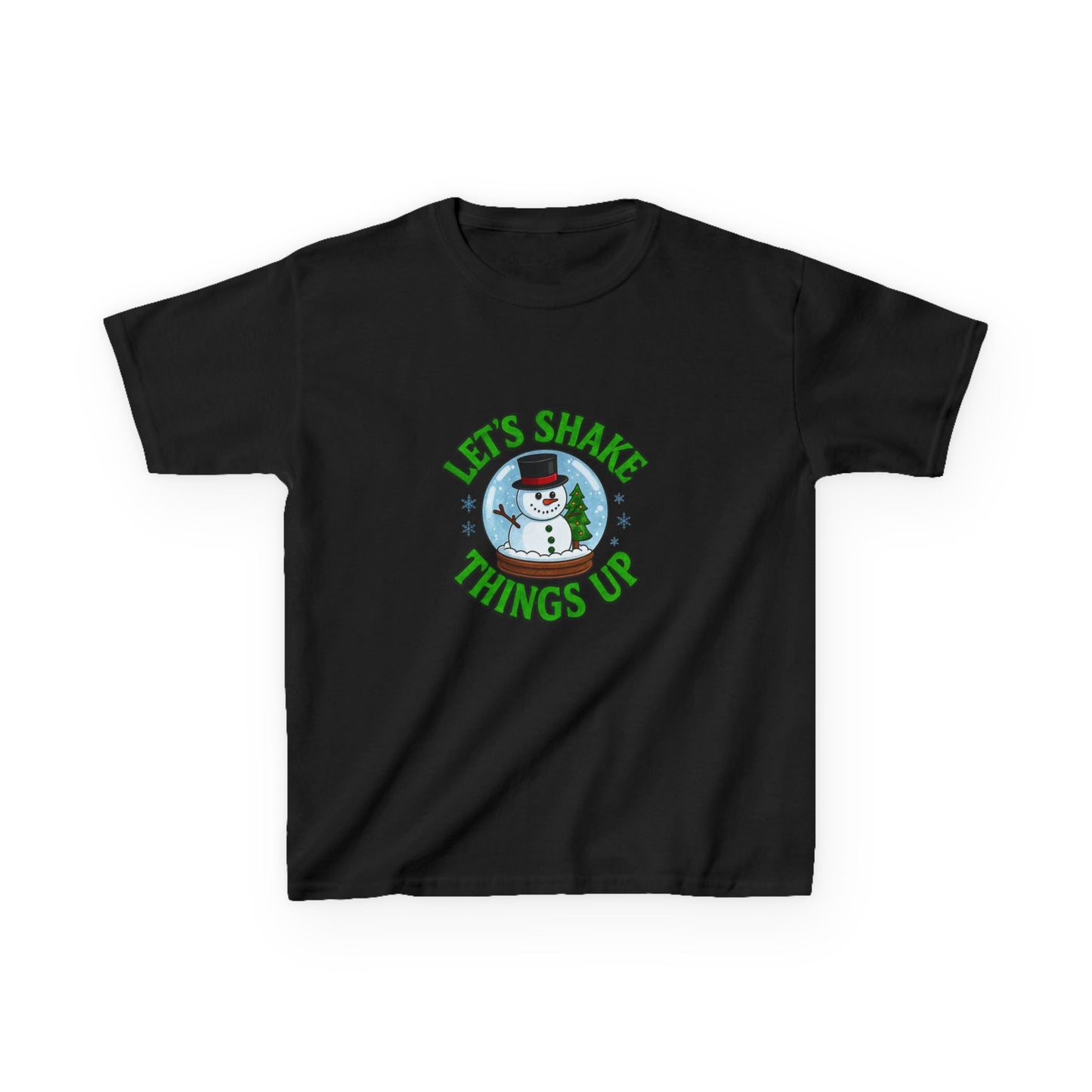 Snowman Dino Globe Kids Christmas Tee