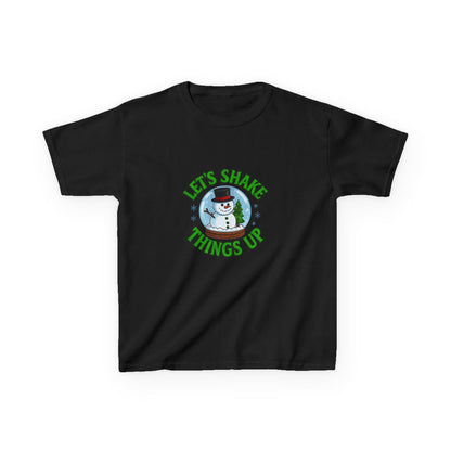 Snowman Dino Globe Kids Christmas Tee
