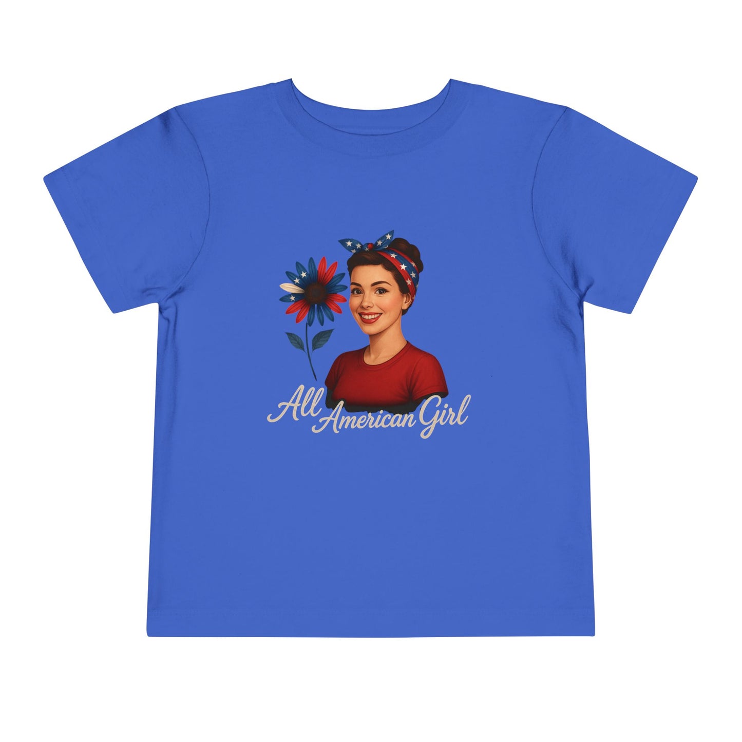 Toddler Tee All American Girl Patriotic Floral Shirt
