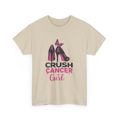 Crush Cancer Girl Tee: High Heels, Pink Ribbon, Hope