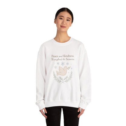 Peace and Kindness Crewneck Sweatshirt — Dove Holiday Sweatshirt