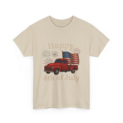 🚙 Happy 4th of July Truck Tee – Patriotic Vintage Pickup Shirt