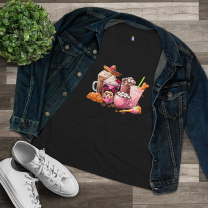 Latina Cute Beverage Women's Cotton Tee, Coffee Lover Gift, Cute Summer Shirt, Birthday Present, Cozy Foodie Tee
